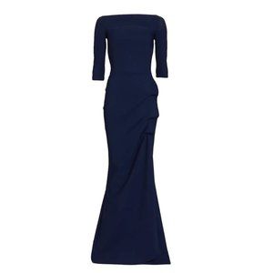 Chiara Boni La Petite Robe Kate Slit-Detail Boatneck Gown